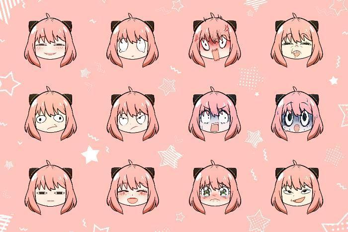 아냐 얼굴 원형 스티커 12종 세트