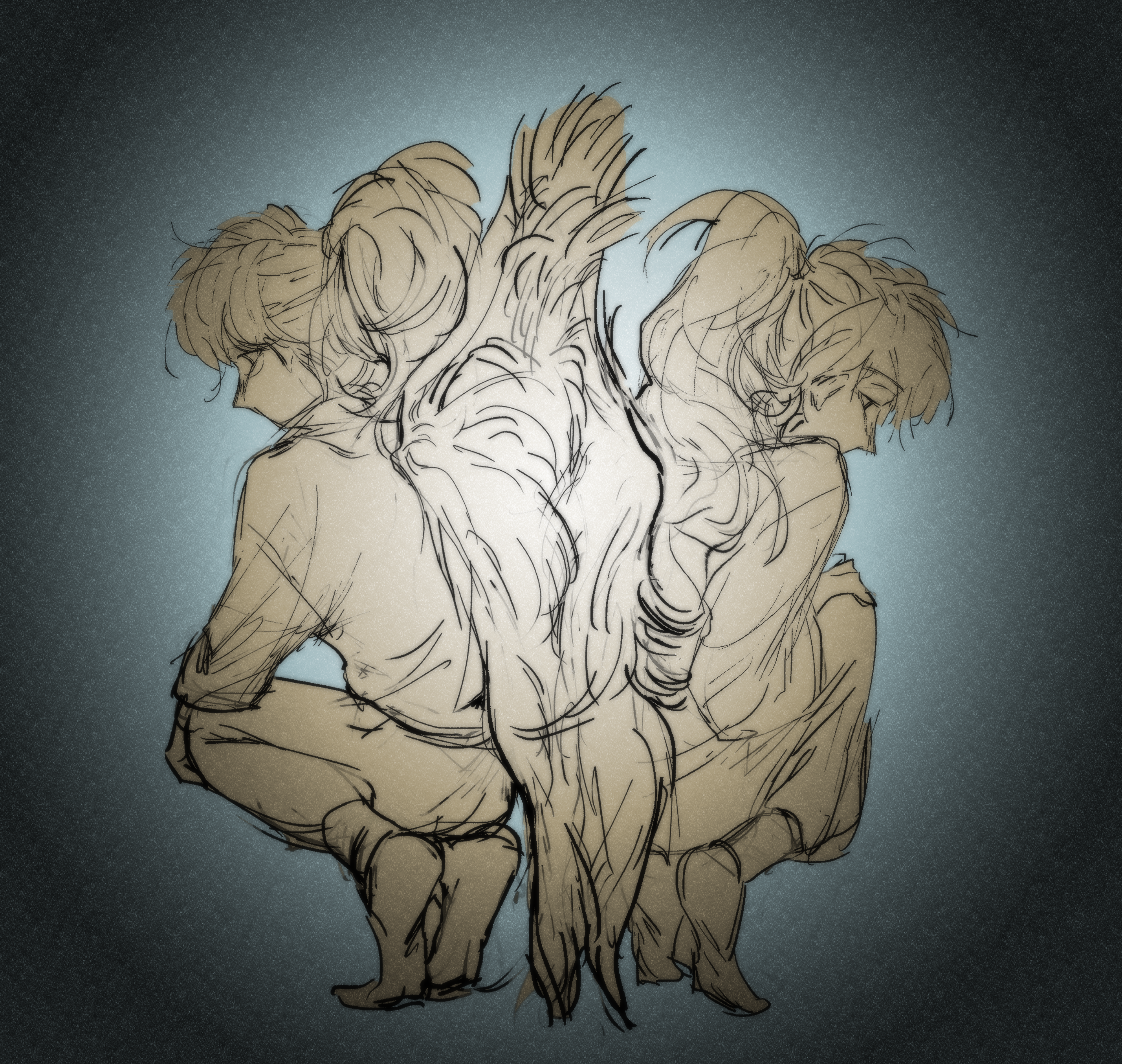 하치라이 쌍익 사각 스티커