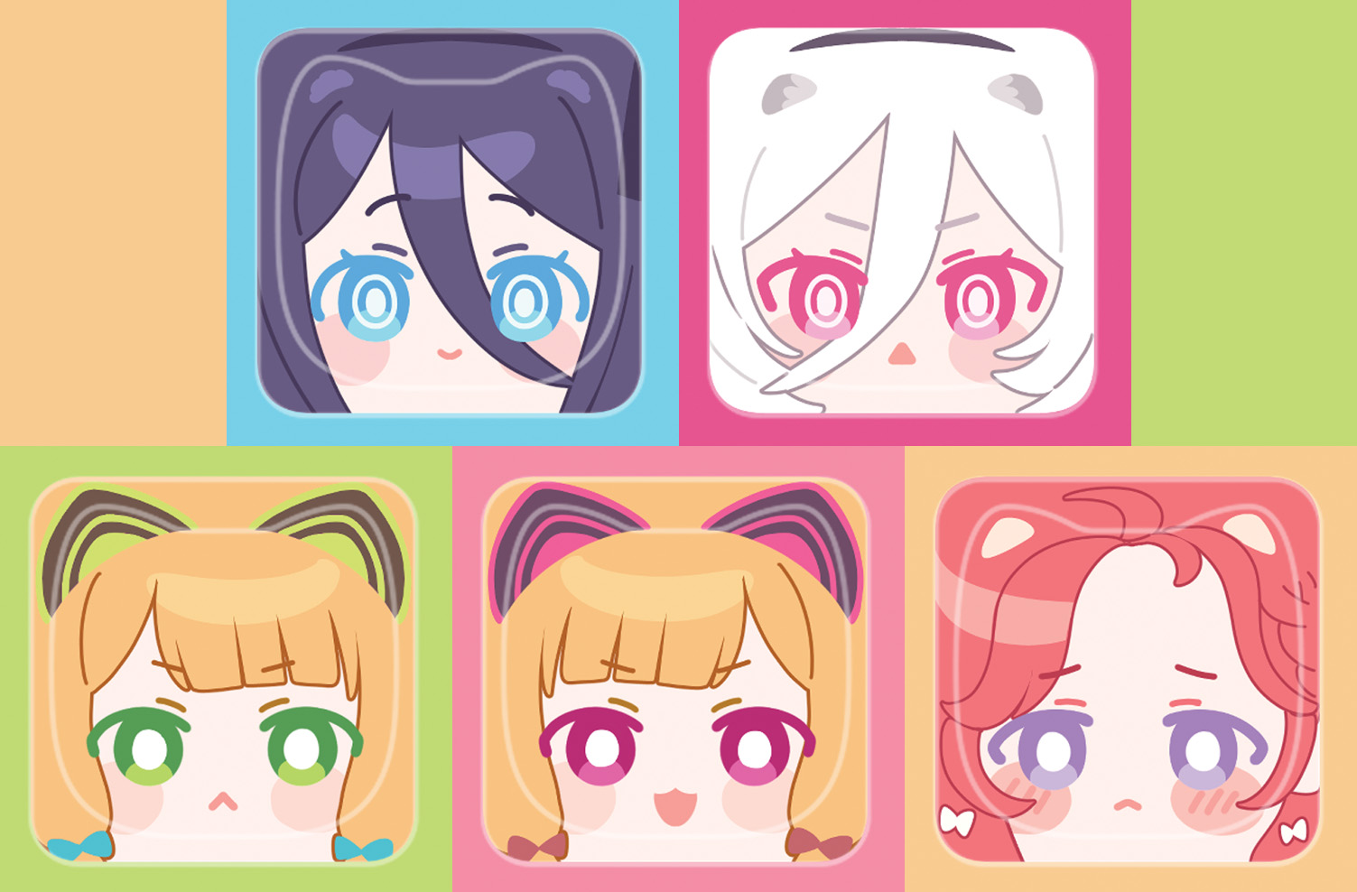 5종 세트 / 네코미미 키캡